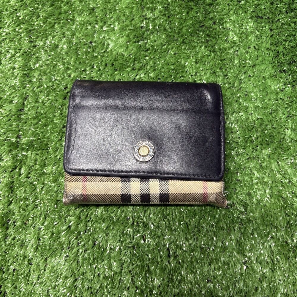 Burberry Trifold Wallet Plaid Pattern Women Accessory Original Collection